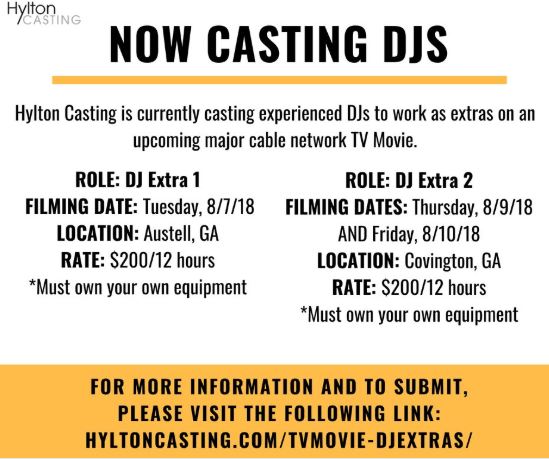 Atlanta casting call for DJ