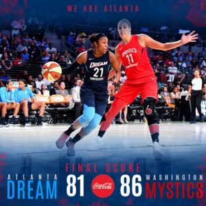 Atlanta DReam lose to Washington Mystics in game 5 playoffs