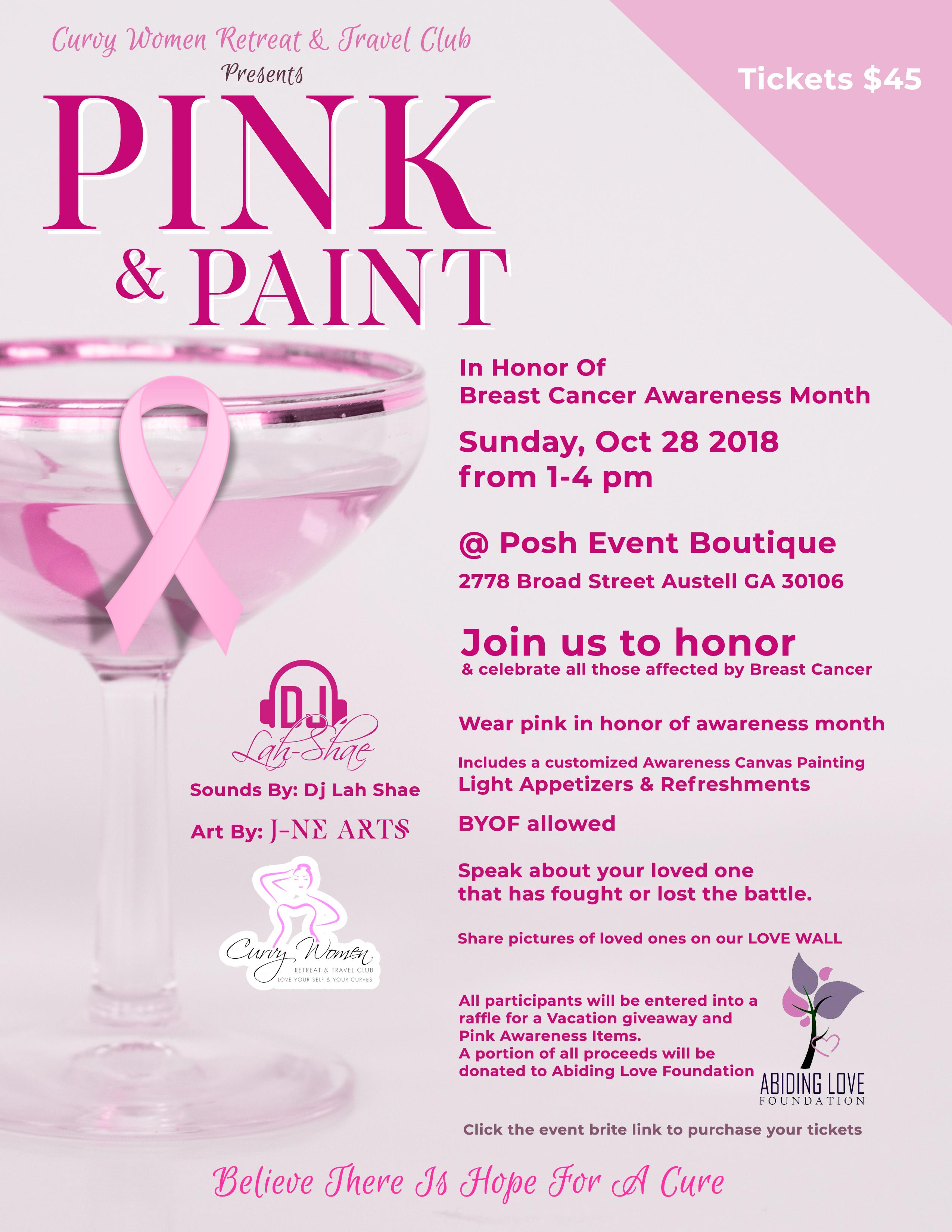 Come Out To The Pink & Paint In Austell