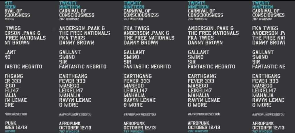 What is the music lineup for Afropunk Atlanta 2019?
