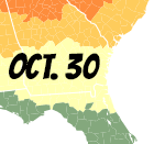 Georgia foliage map 2019 - Oct. 30