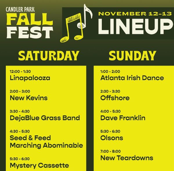 Candler Park Fall fest music lineup