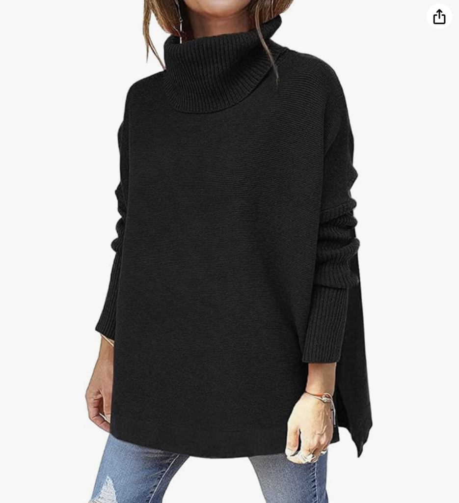 LILLUSORY Oversized Women's Turtleneck Sweater