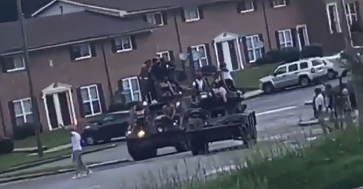 tanks in Atlanta protesters