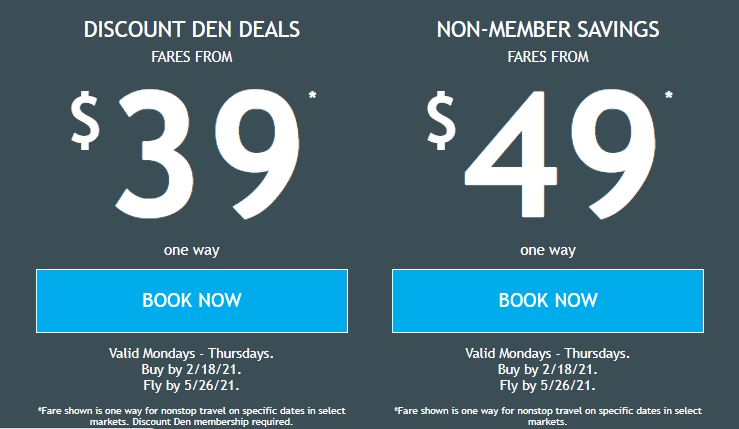 Cheap Frontier Airlines fares