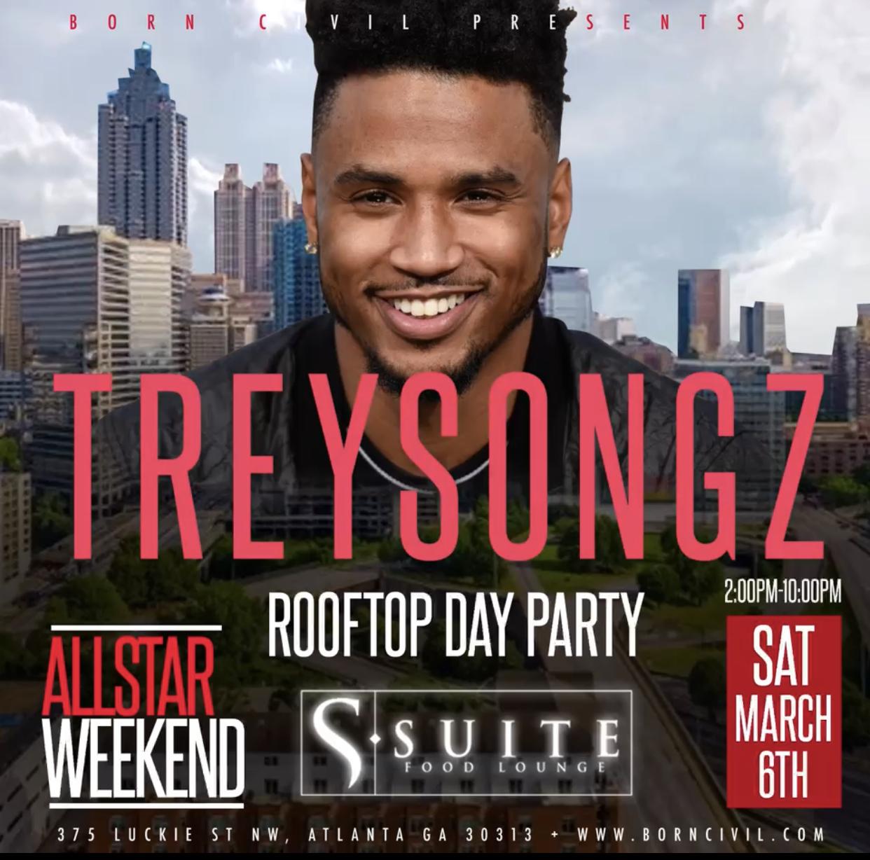 R&B crooner Trey Songz is hosting a rooftop party at this destination. Come Through! All Star Weekend