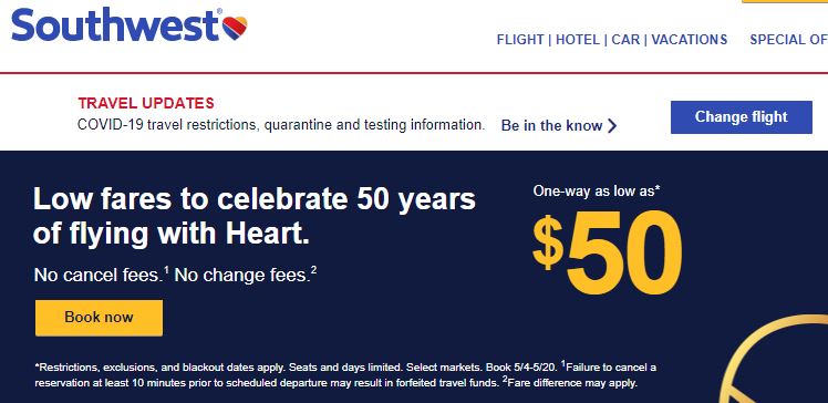 cheap flights on Southwest