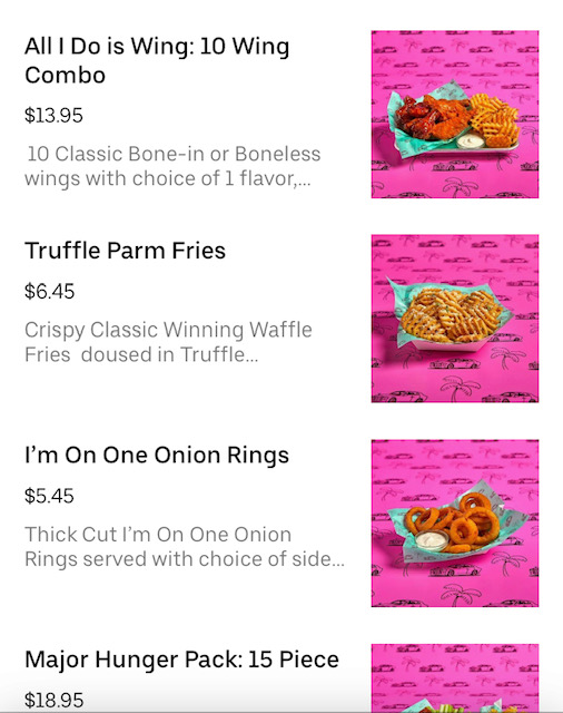 Another Wing DJ Khaled menu