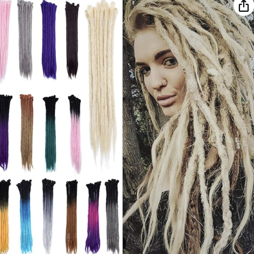 20″ Dreadlock Extension Ombre (10strands/2packs, bleach blonde)