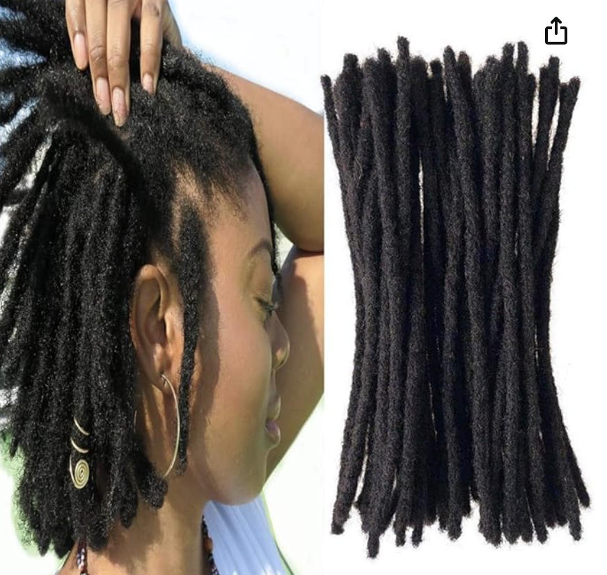 Yotchoi 100% Human Hair Dreadlocks Extension Handmade Locs Small Size