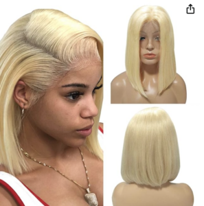 BESFOR Short Bob Lace Front Wigs Human Hair Glueless Slightly Bleached Knots