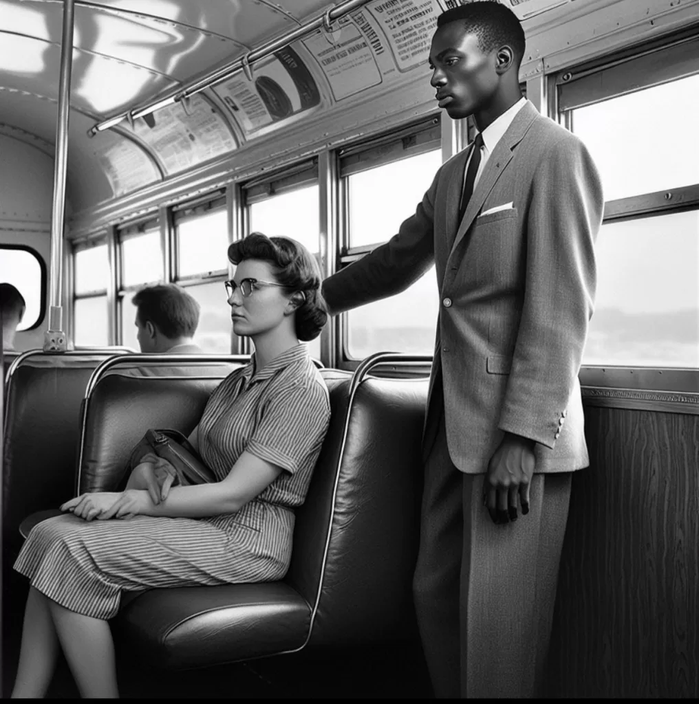 Rosa Parks bus driver scene.