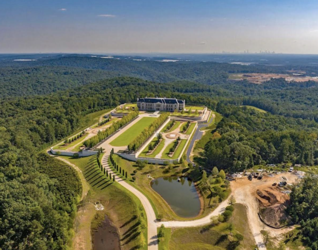 Tyler Perry drone view of mansion in Douglas County, Georgia.