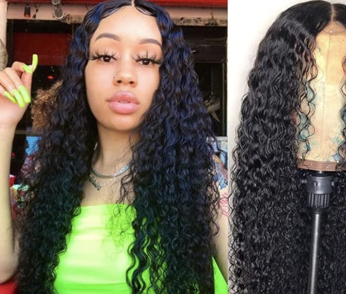 Water Wave Curly Lace Front 100% Real Brazilian For Black Women