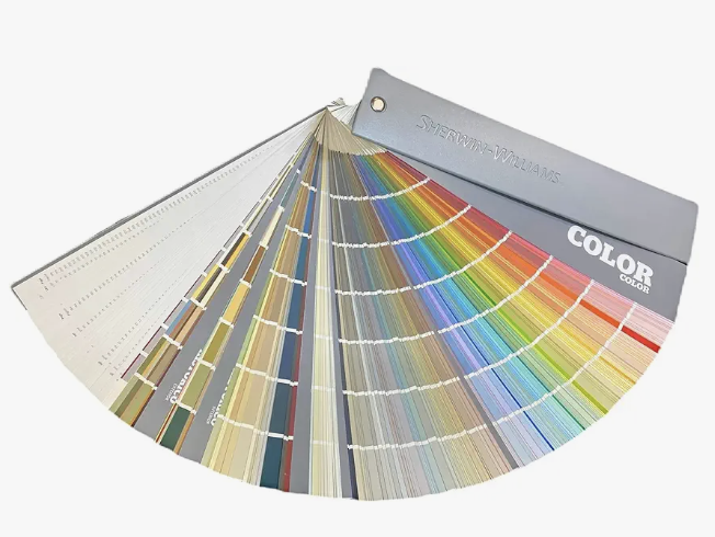 Check out the Sherwin-Williams Fan Deck to see their latest colors.