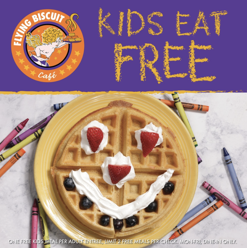 Kids eat free at Flying Biscuit in Atlanta.