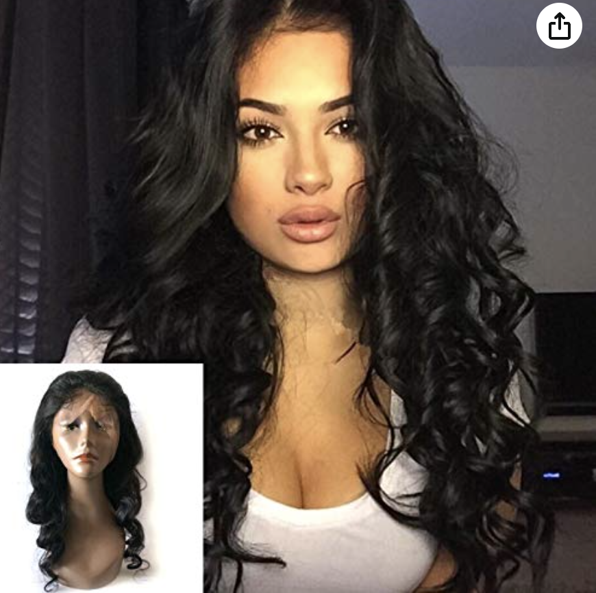 Hair 360 Lace Frontal Loose Wave Human Hair Wigs-Glueless 180% Density Brazilian Virgin Remy Wigs with Baby Hair (16")
