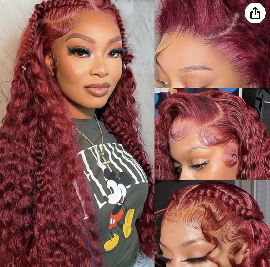 Burgundy Lace Front Wig Pre Plucked (26 Inch)