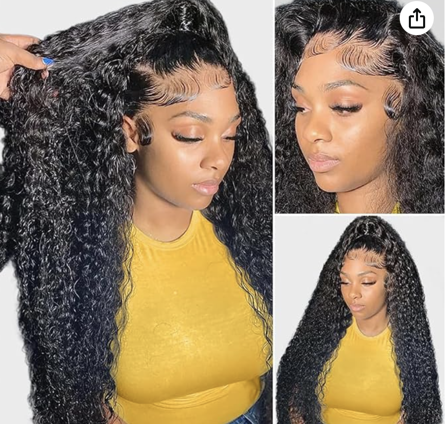 Glueless Lace Front Wigs with Baby Hair 9A Brazilian Deep Wave (22'')