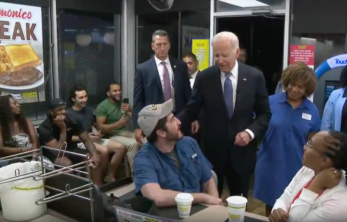 President Biden visits Waffle House in Atlanta.