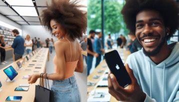 Apple store opens in Atlanta.