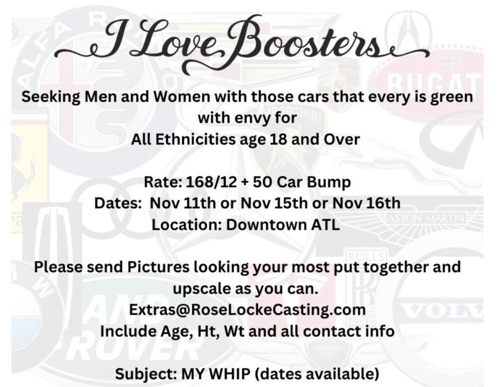 Nice Cars Sought for Scene