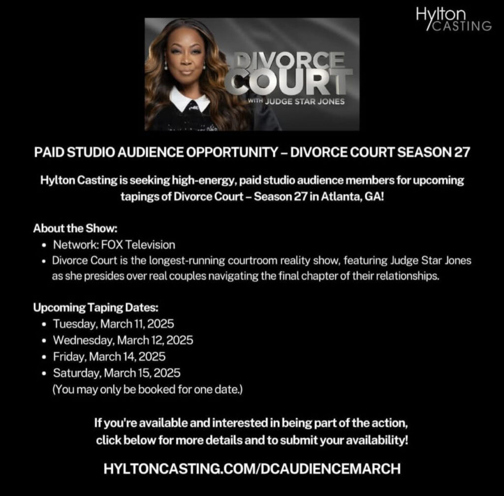 Divorce Court casting in Atlanta.