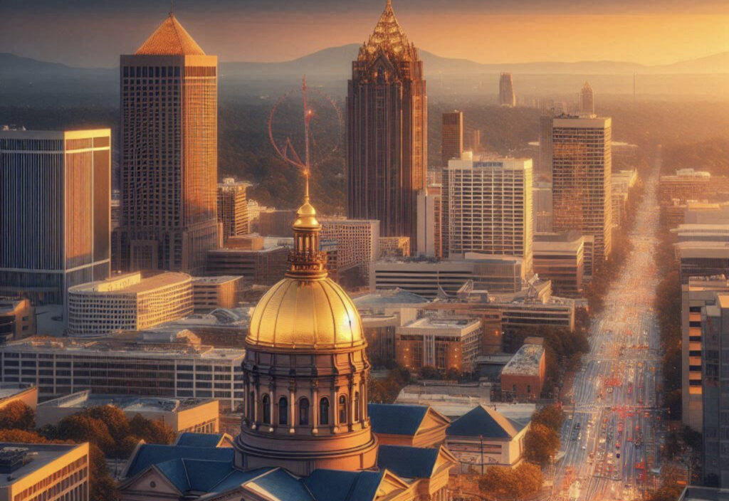 Georgia gold dome in downtown Atlanta