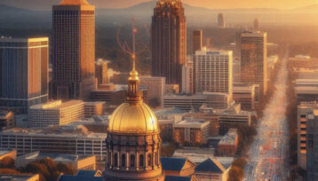 Georgia gold dome in downtown Atlanta