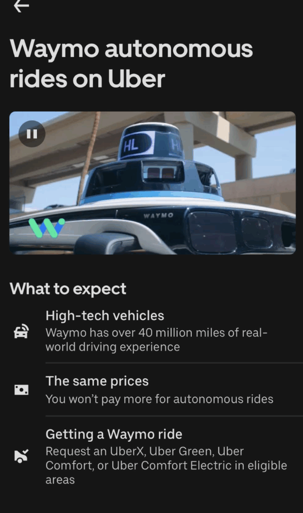 Waymo uber service in Atlanta