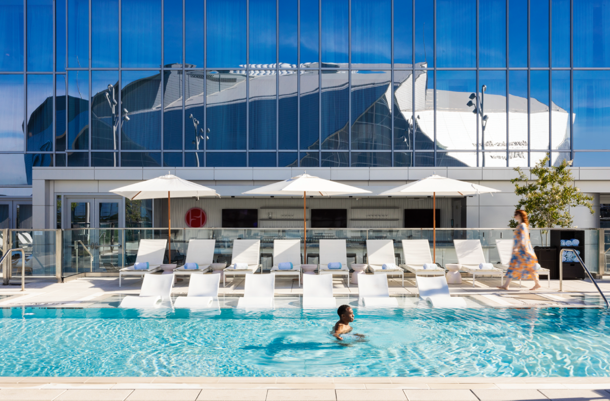 Signia HIlton Hotel opens pool in Atlanta.