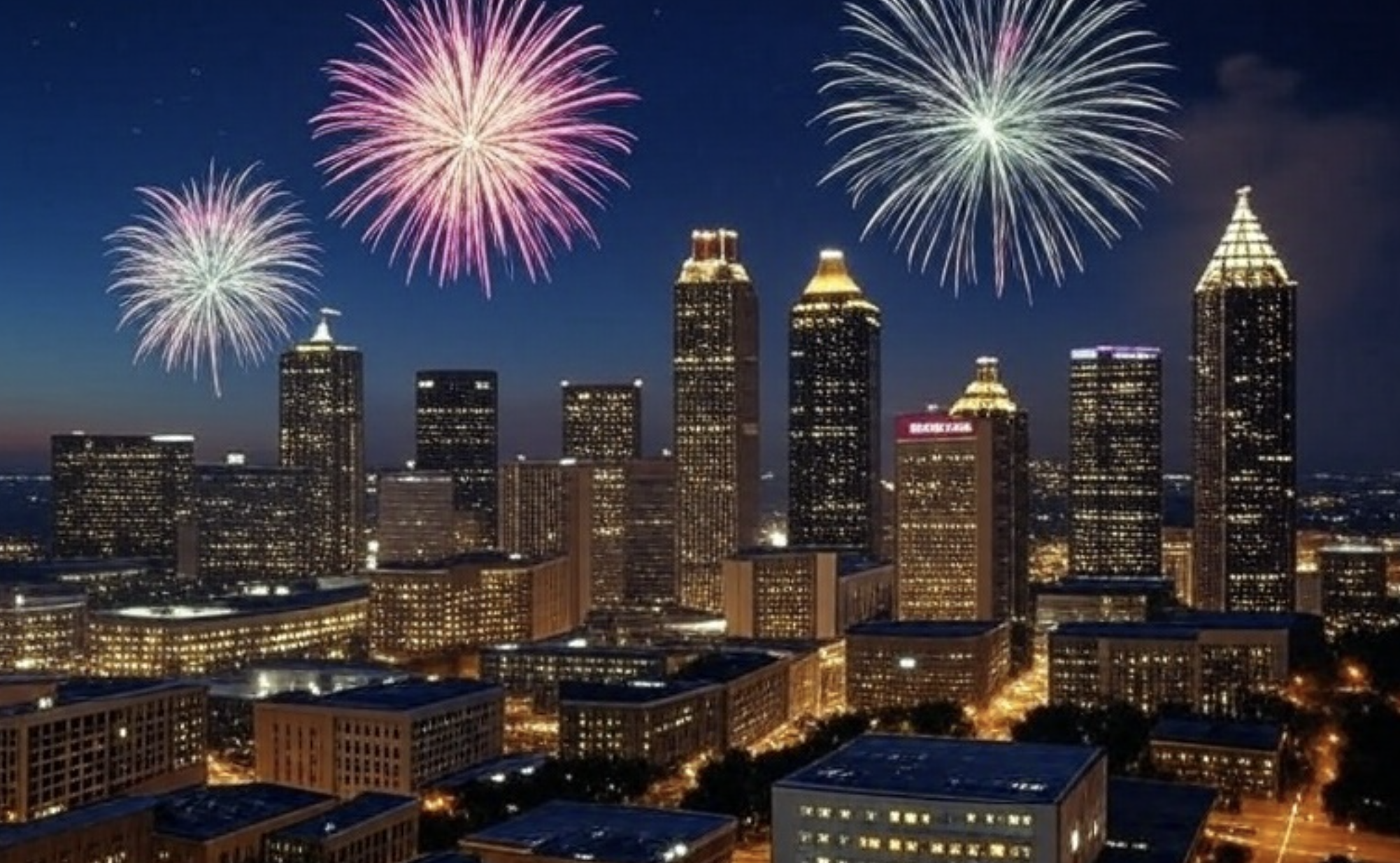 Fourth of July fireworks in Atlanta.