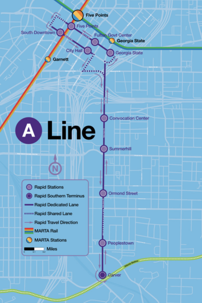 MARTA A-Line map
