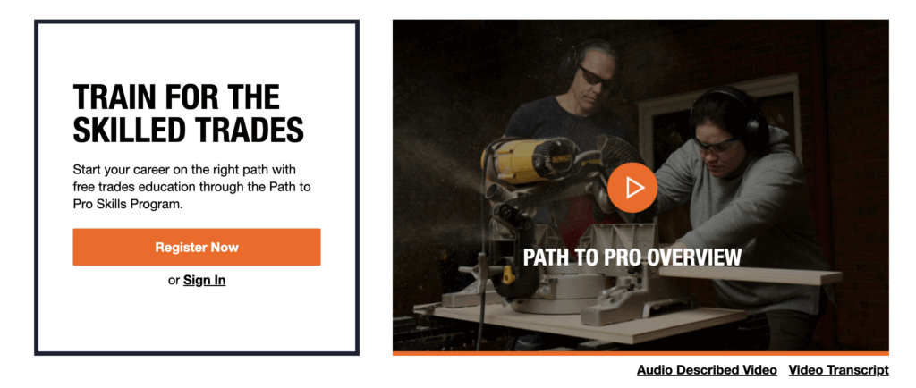 Home Depot Path to Pro program