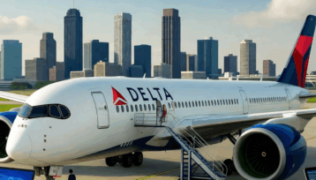 Delta Air Lines plane boarding