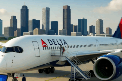 Delta Air Lines plane boarding