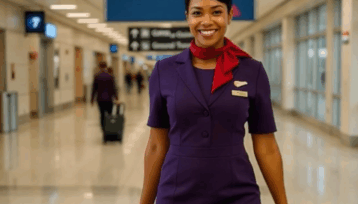 Delta flight attendant walks amid airport delays