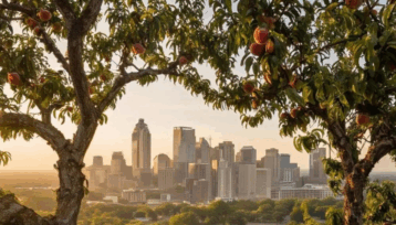 Peach trees in downtown Atlanta