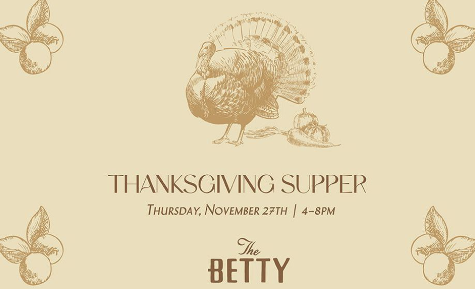 The Betty Thanksgiving menu.