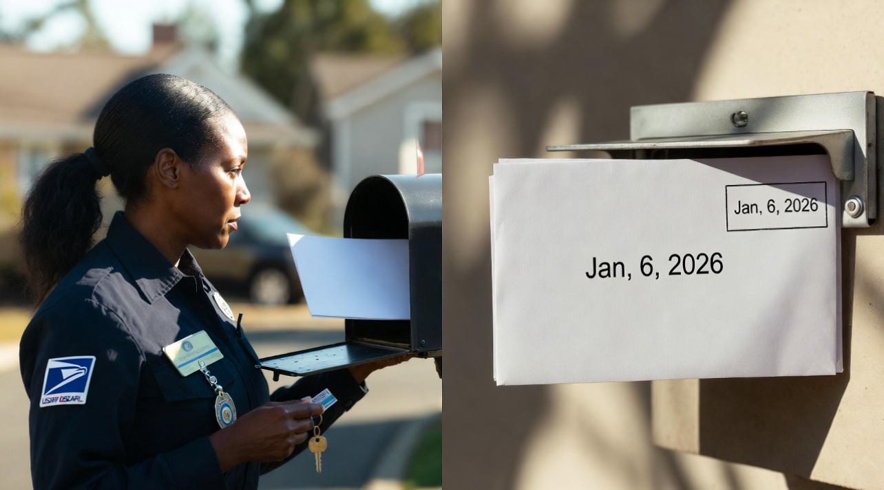 Mail carrier postmark letter