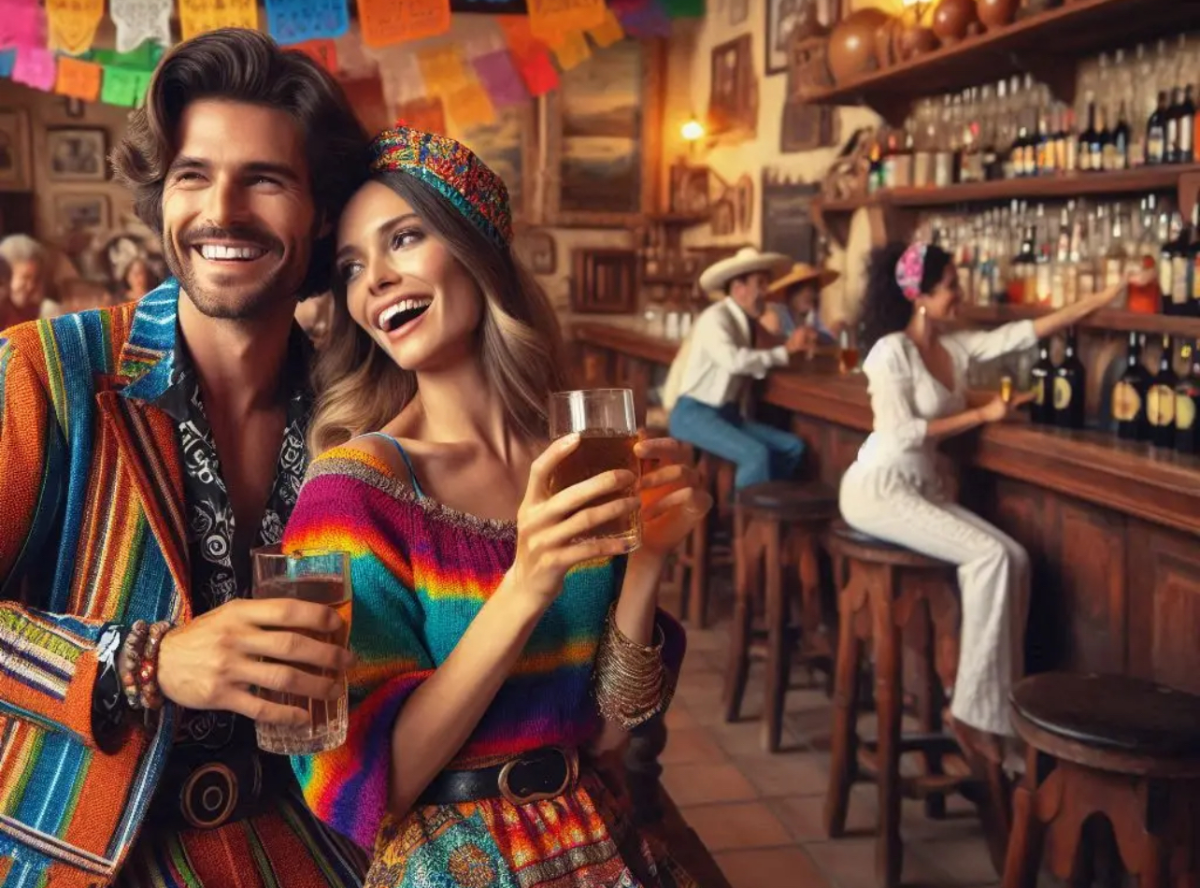 Mexican cantina scene